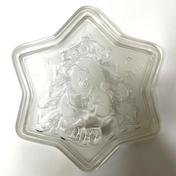 Mikasa Christmas Star Teddy Sweet Glass Serving Platter Holiday Tray 9.25” - Picture 2 of 13